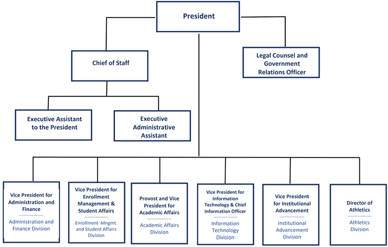 CSU所有大学领导的组织结构图